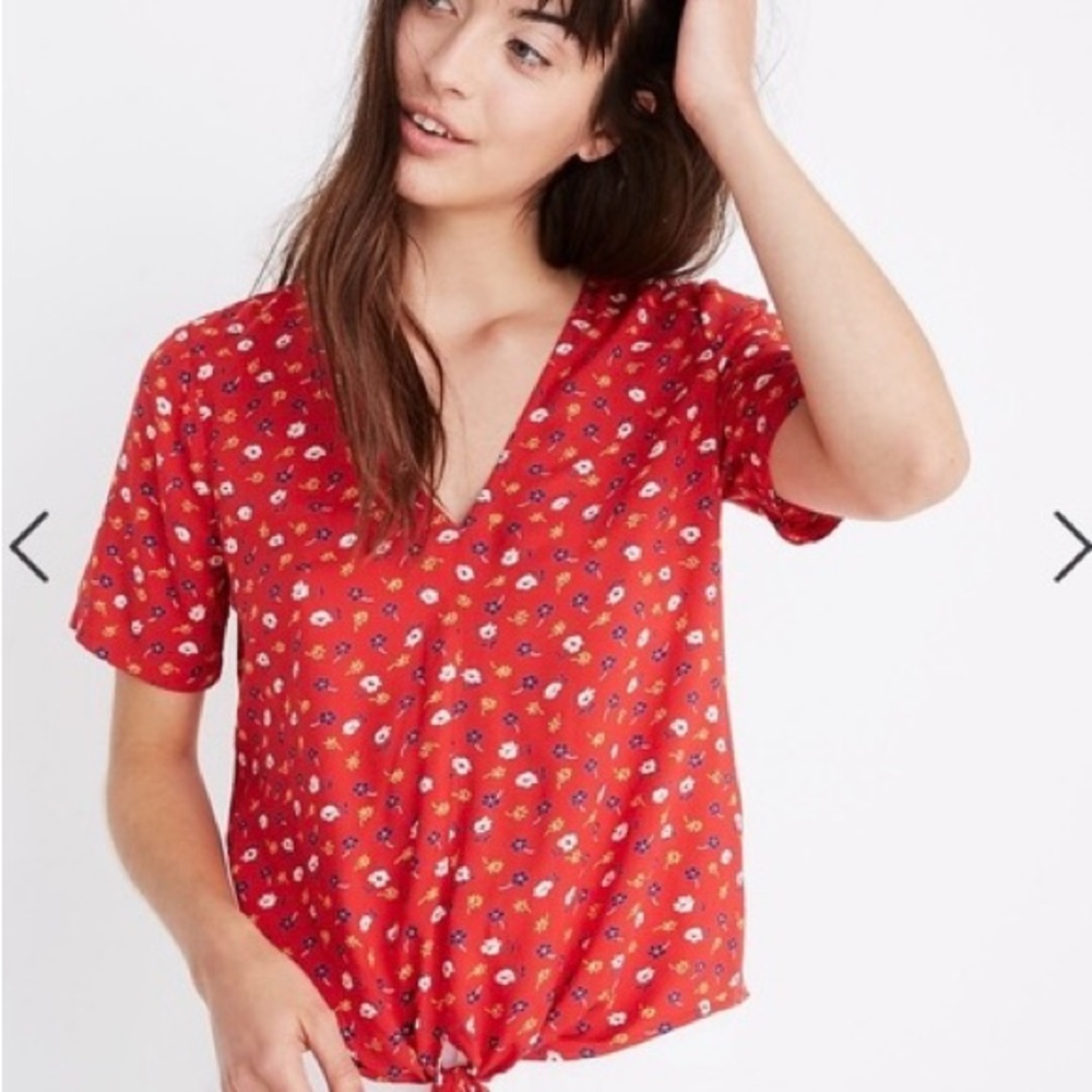 Madewell Novel Tie-Front Top in Prairie
Posies Large